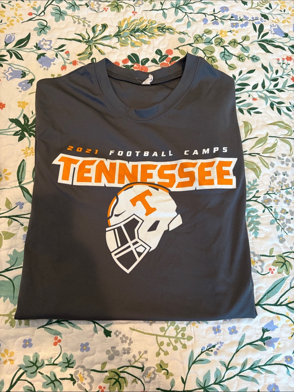 Tennessee Football Camps Short Sleeve Tee - Gray/Orange